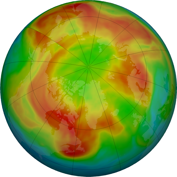 Arctic ozone map for 26 February 2021